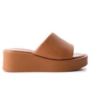 New in Box | L'intervalle Yashi Tan Leather Platform Sandals | Made in Italy